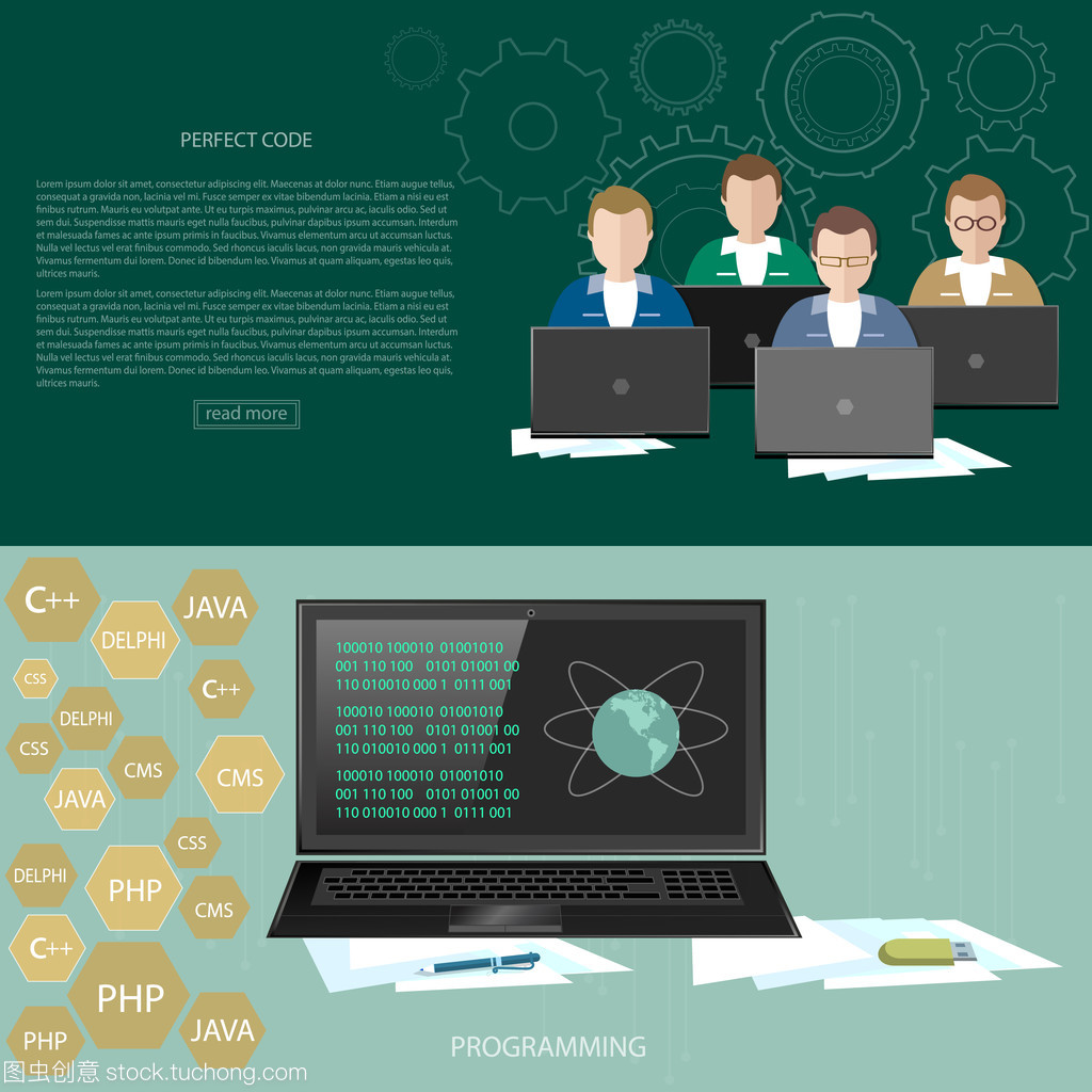 編程概念開發(fā)人員培訓過程中編碼的橫幅
